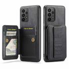 For Samsung Galaxy A52 5G/4G Fierre Shann Oil Wax Cow Leather Card Holder Back Phone Case(Black) - 1