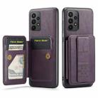 For Samsung Galaxy A72 5G/4G Fierre Shann Oil Wax Cow Leather Card Holder Back Phone Case(Purple) - 1