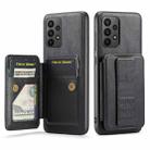 For Samsung Galaxy A53 5G Fierre Shann Oil Wax Cow Leather Card Holder Back Phone Case(Black) - 1