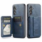 For Samsung Galaxy A54 5G Fierre Shann Oil Wax Cow Leather Card Holder Back Phone Case(Blue) - 1