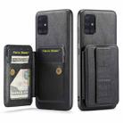 For Samsung Galaxy A71 4G Fierre Shann Oil Wax Cow Leather Card Holder Back Phone Case(Black) - 1