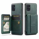 For Samsung Galaxy A71 4G Fierre Shann Oil Wax Cow Leather Card Holder Back Phone Case(Green) - 1