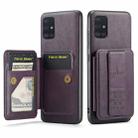 For Samsung Galaxy A71 4G Fierre Shann Oil Wax Cow Leather Card Holder Back Phone Case(Purple) - 1