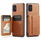 For Samsung Galaxy A71 4G Fierre Shann Oil Wax Cow Leather Card Holder Back Phone Case(Brown) - 1