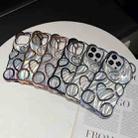 For iPhone 16 Pro Bear Shaped Embossed Electroplated Laser TPU Phone Case(Silver) - 2