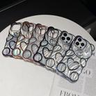 For iPhone 16 Pro Bear Shaped Embossed Electroplated Laser TPU Phone Case(Purple) - 2