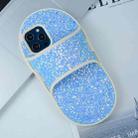 For iPhone 15 Pro Creative Glitter Slipper Design TPU Shockproof Phone Case(Blue) - 1