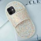 For iPhone 12 Creative Glitter Slipper Design TPU Shockproof Phone Case(Gold) - 1