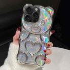 For iPhone 12 Pro Max Bear Shape Electroplated Laser TPU Phone Case(Silver) - 1