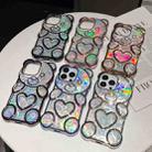 For iPhone 16 Pro Max Bear Shape Electroplated Laser TPU Phone Case(Silver) - 2