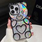 For iPhone 16 Pro Bear Shape Electroplated Laser TPU Phone Case(Black) - 1