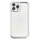 For iPhone 15 Pro Electroplated Mirror Straight Edge TPU Phone Case(Silver) - 1