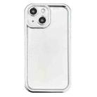 For iPhone 15 Electroplated Mirror Straight Edge TPU Phone Case(Silver) - 1