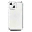 For iPhone 14 Electroplated Mirror Straight Edge TPU Phone Case(Silver) - 1