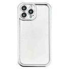 For iPhone 14 Pro Electroplated Mirror Straight Edge TPU Phone Case(Silver) - 1
