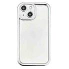 For iPhone 13 Electroplated Mirror Straight Edge TPU Phone Case(Silver) - 1