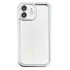 For iPhone 12 Electroplated Mirror Straight Edge TPU Phone Case(Silver) - 1