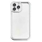 For iPhone 11 Pro Max Electroplated Mirror Straight Edge TPU Phone Case(Silver) - 1