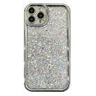 For iPhone 15 Pro Max Electroplated TPU Glitter Powder Phone Case(Silver) - 1