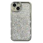 For iPhone 14 Electroplated TPU Glitter Powder Phone Case(Silver) - 1