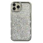 For iPhone 14 Pro Max Electroplated TPU Glitter Powder Phone Case(Silver) - 1