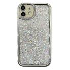 For iPhone 12 Electroplated TPU Glitter Powder Phone Case(Silver) - 1