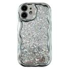 For iPhone 12 Electroplated TPU Wavy Edge Glitter Phone Case(Silver) - 1