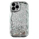 For iPhone 11 Pro Max Electroplated TPU Wavy Edge Glitter Phone Case(Silver) - 1