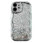 For iPhone 11 Electroplated TPU Wavy Edge Glitter Phone Case(Silver) - 1