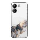 For Xiaomi Redmi 13C 4G / Poco C65 Hollow Marble Pattern TPU Straight Edge Phone Case(Black) - 1