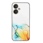For Xiaomi Redmi 13C 5G / Poco M6 / Redmi 13R Hollow Marble Pattern TPU Straight Edge Phone Case(Yellow) - 1