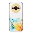 For Xiaomi Redmi A3 4G Hollow Marble Pattern TPU Straight Edge Phone Case(Yellow) - 1