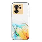 For Xiaomi 13T / 13T Pro Hollow Marble Pattern TPU Straight Edge Phone Case(Yellow) - 1