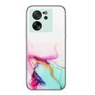 For Xiaomi 13T / 13T Pro Hollow Marble Pattern TPU Straight Edge Phone Case(Green) - 1