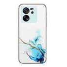 For Xiaomi 13T / 13T Pro Hollow Marble Pattern TPU Straight Edge Phone Case(Blue) - 1