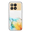 For Xiaomi Redmi K70E / Poco X6 Pro 5G Hollow Marble Pattern TPU Straight Edge Phone Case(Yellow) - 1