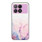 For Xiaomi Redmi K70E / Poco X6 Pro 5G Hollow Marble Pattern TPU Straight Edge Phone Case(Pink) - 1