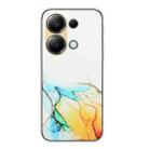 For Xiaomi Redmi Note 13 Pro 4G / Poco M6 Pro 4G Hollow Marble Pattern TPU Straight Edge Phone Case(Yellow) - 1