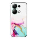 For Xiaomi Redmi Note 13 Pro 4G / Poco M6 Pro 4G Hollow Marble Pattern TPU Straight Edge Phone Case(Green) - 1