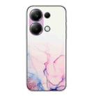 For Xiaomi Redmi Note 13 Pro 4G / Poco M6 Pro 4G Hollow Marble Pattern TPU Straight Edge Phone Case(Pink) - 1