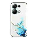 For Xiaomi Redmi Note 13 Pro 4G / Poco M6 Pro 4G Hollow Marble Pattern TPU Straight Edge Phone Case(Blue) - 1