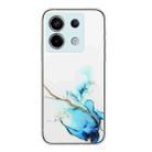 For Xiaomi Poco X6 5G Hollow Marble Pattern TPU Straight Edge Phone Case(Blue) - 1