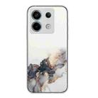 For Xiaomi Poco X6 5G Hollow Marble Pattern TPU Straight Edge Phone Case(Black) - 1