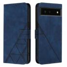 For Google Pixel 6 Crossbody 3D Embossed Flip Leather Phone Case(Blue) - 2