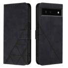 For Google Pixel 6 Crossbody 3D Embossed Flip Leather Phone Case(Black) - 2