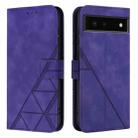 For Google Pixel 6 Crossbody 3D Embossed Flip Leather Phone Case(Purple) - 2