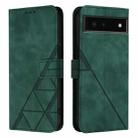 For Google Pixel 6 Crossbody 3D Embossed Flip Leather Phone Case(Dark Green) - 2