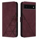 For Google Pixel 6 Crossbody 3D Embossed Flip Leather Phone Case(Wine Red) - 2