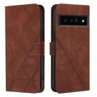 For Google Pixel 6 Pro Crossbody 3D Embossed Flip Leather Phone Case(Brown) - 2
