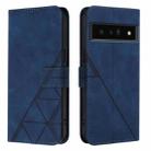 For Google Pixel 6 Pro Crossbody 3D Embossed Flip Leather Phone Case(Blue) - 2